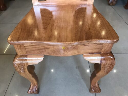 Bộ bàn ăn gõ đỏ 8 ghế đồng tiền - BBA2248L - Hình ảnh 3