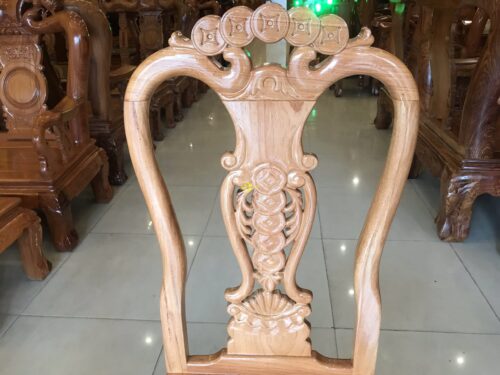 Bộ bàn ăn gõ đỏ 8 ghế đồng tiền - BBA2248L - Hình ảnh 6