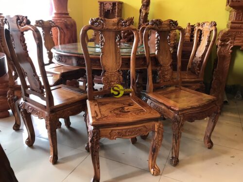 Bộ Bàn Ăn  Cẩm Lai Xịn 8 Ghế Tròn  Mã BBA4258T2 - Ảnh 8