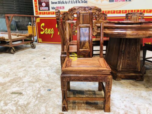 Bộ bàn ăn gỗ cẩm lai | Hàng VIP BBA4268T - Hình ảnh 2