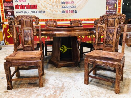 Bộ bàn ăn gỗ cẩm lai | Hàng VIP BBA4268T - Hình ảnh 4