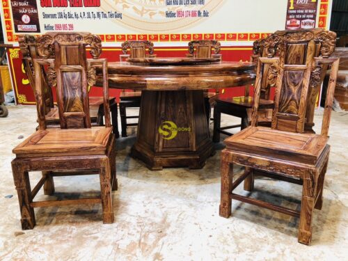 Bộ bàn ăn gỗ cẩm lai | Hàng VIP BBA4268T - Hình ảnh 5