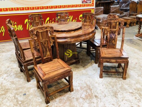 Bộ bàn ăn gỗ cẩm lai | Hàng VIP BBA4268T - Hình ảnh 6