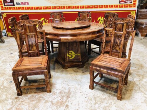Bộ bàn ăn gỗ cẩm lai | Hàng VIP BBA4268T - Hình ảnh 8