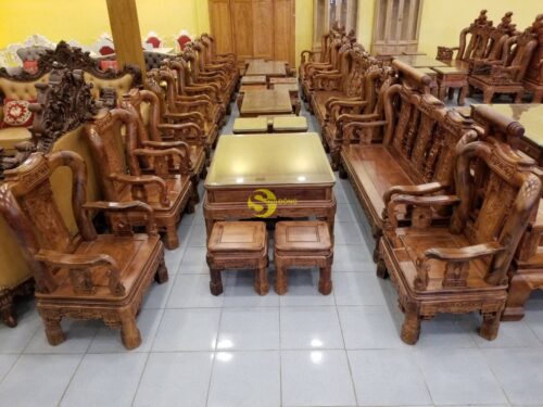 Bàn ghế gỗ cẩm lai xịn | Minh quốc triện tay 10, 10 món - BBG432 - Hình ảnh 8