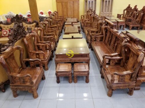 Bàn ghế gỗ cẩm lai xịn | Minh quốc triện tay 10, 10 món - BBG432 - Hình ảnh 2