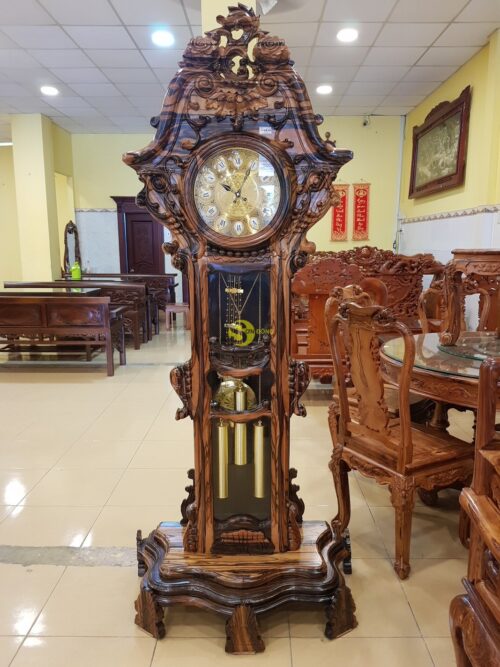 Đồng hồ hoa lan tây gỗ mun lớn - DH02HN - Hình ảnh 3