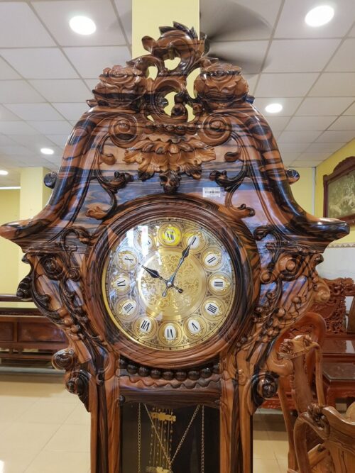 Đồng hồ hoa lan tây gỗ mun lớn - DH02HN - Hình ảnh 5
