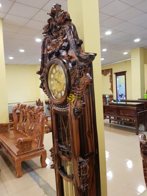 Đồng hồ hoa lan tây gỗ mun lớn - DH02HN - Hình ảnh 6