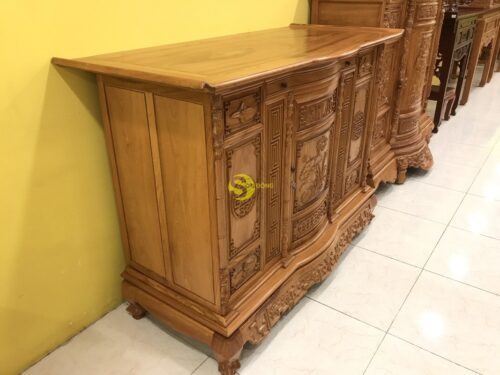Tủ thờ gõ đỏ hoa sen lắp ráp 1,76m - SD283 - Hình ảnh 9