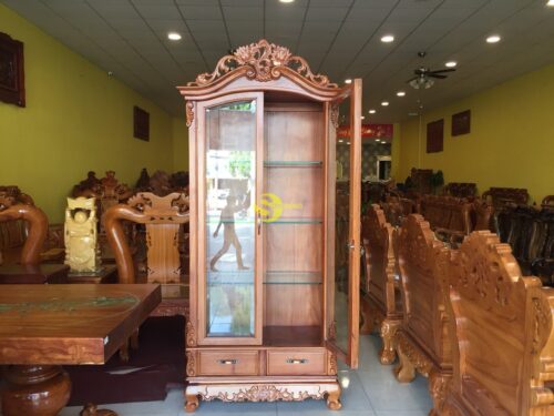 Tủ rượu hoa hồng gỗ gõ đỏ 1m - TR212 - Hình ảnh 10
