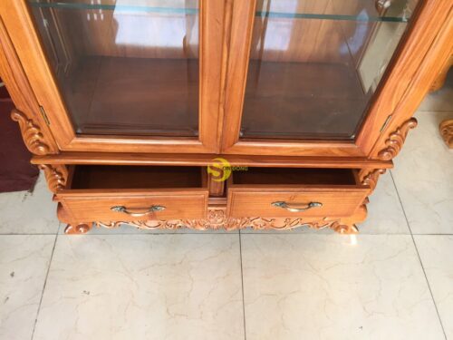 Tủ rượu hoa hồng gỗ gõ đỏ 1m - TR212 - Hình ảnh 6