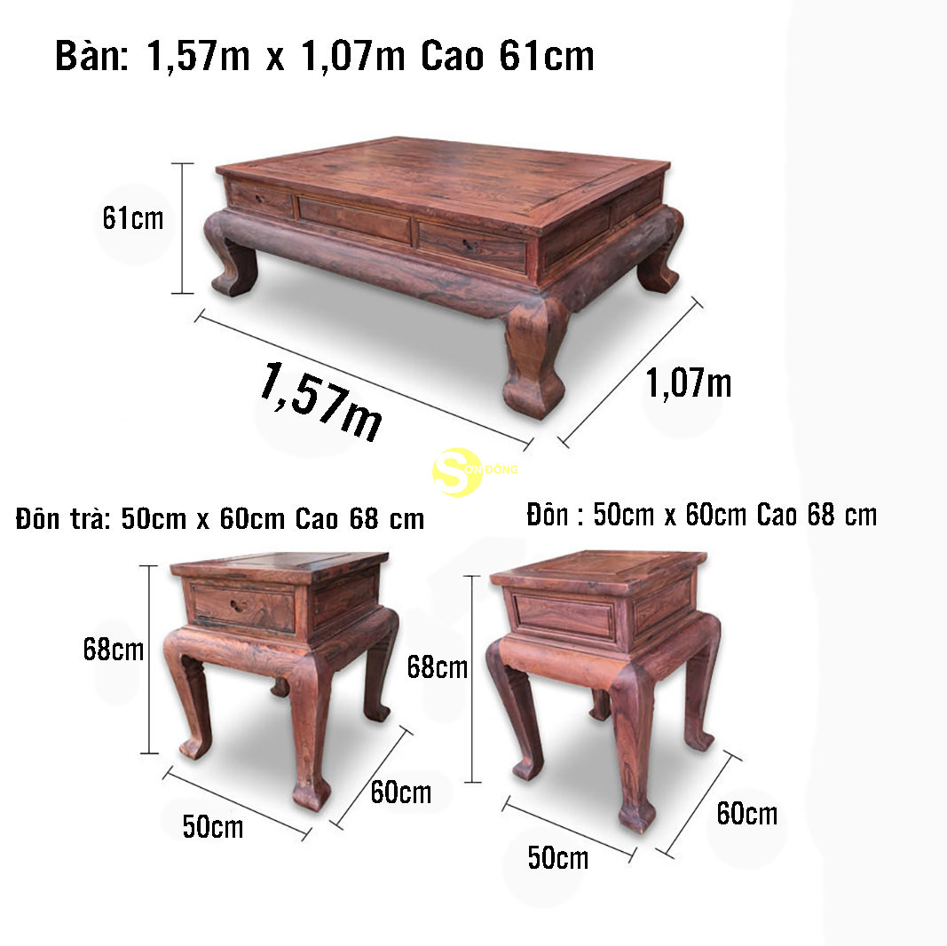 Bàn ghế gỗ cẩm lai xịn | mẫu sơn thuỷ 10 món chân 14 (Ảnh 1)