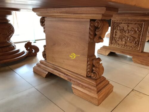 Cặp chân trụ vuông chạm hoa lá tây cổ điển - CBA02 - Ảnh 4