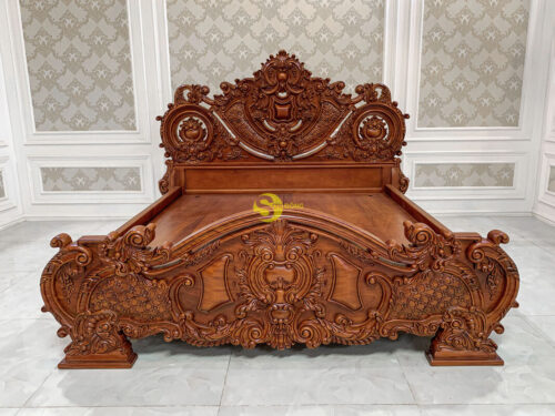 Giường ngủ cổ điển gỗ gõ đỏ 1m8 x 2m VIP – GN0662 - Ảnh 2
