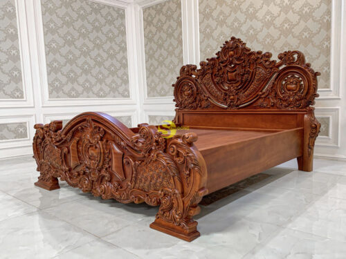 Giường ngủ cổ điển gỗ gõ đỏ 1m8 x 2m VIP – GN0662 - Ảnh 3