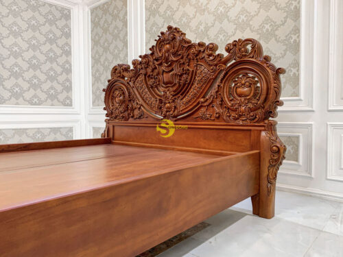 Giường ngủ cổ điển gỗ gõ đỏ 1m8 x 2m VIP – GN0662 - Ảnh 4