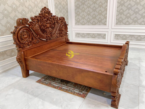 Giường ngủ cổ điển gỗ gõ đỏ 1m8 x 2m VIP – GN0662 - Ảnh 7