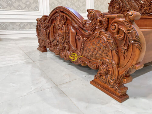 Giường ngủ cổ điển gỗ gõ đỏ 1m8 x 2m VIP – GN0662 - Ảnh 10