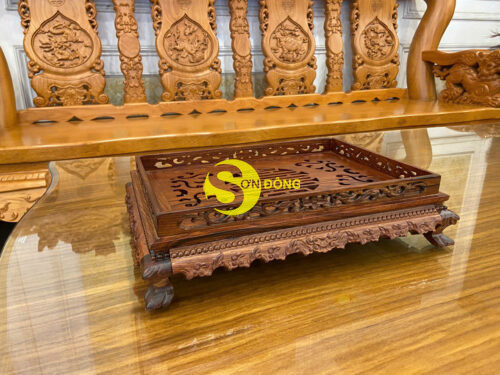 Khay trà gỗ cẩm lai lớn-LT82 - Hình ảnh 5