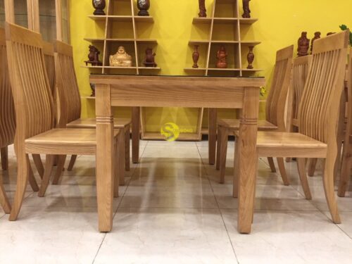 Bàn ăn gỗ sồi chữ nhật lớn 4 ghế - LCMBBA02 - Hình ảnh 9