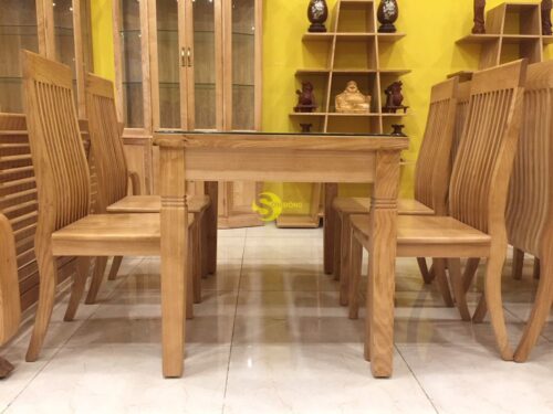 Bàn ăn gỗ sồi chữ nhật lớn 4 ghế - LCMBBA02 - Hình ảnh 8