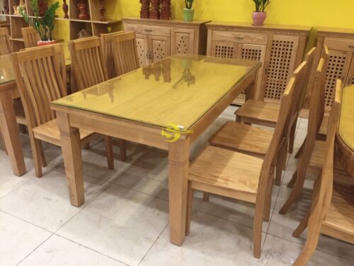 Bàn ăn gỗ sồi chữ nhật Lớn 6 ghế - LCMBBA04 - Hình ảnh 2