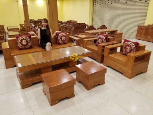 Bộ sofa kiểu Nhật gõ đỏ 6 món BBG431 - Ảnh 8