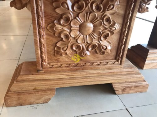 Chân bàn ăn chữ nhật chạm gõ đỏ-CBA13DP - Ảnh 3