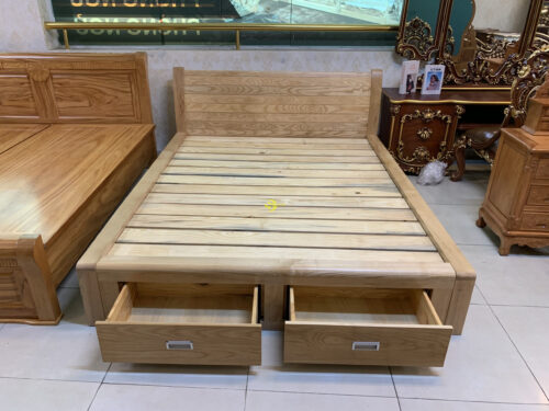 Giường ngủ gỗ sồi 1m6 - LCMGN05 - Hình ảnh 5