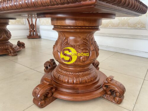 Chân bàn ăn trụ tròn chạm gõ đỏ (Bụng 45cm)-CBA12DP - Hình ảnh 3