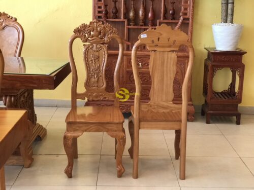 Ghế ăn chạm hoa hồng gõ đỏ - GA18 - Hình ảnh 2