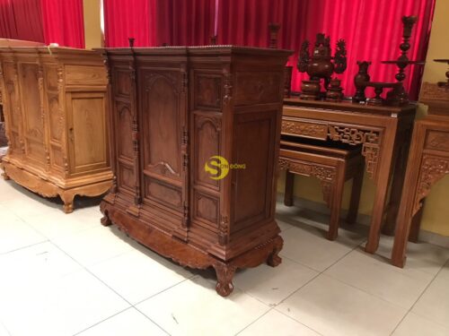 Tủ thờ cẩm lai nan phi vuông 1.53m - SD348 - Hình ảnh 8