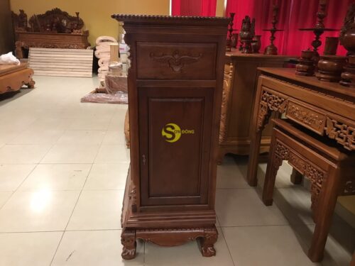 Tủ thờ cẩm lai nan phi vuông 1.53m - SD348 - Hình ảnh 5