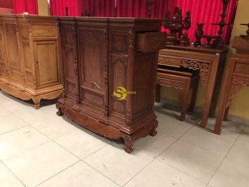 Tủ thờ cẩm lai nan phi vuông 1.53m - SD348 - Hình ảnh 7