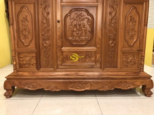 Tủ thờ gõ đỏ tam đa lắp ráp 1.76m SD83HD - Ảnh 10