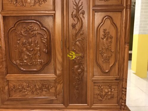 Tủ thờ gõ đỏ tam đa lắp ráp 1.76m SD83HD - Ảnh 8