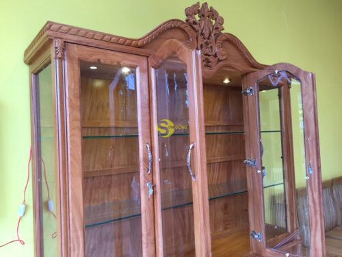 Tủ rượu gõ đỏ hoa lan tây 1m8x2m4 mã TR18 - Hình ảnh 11
