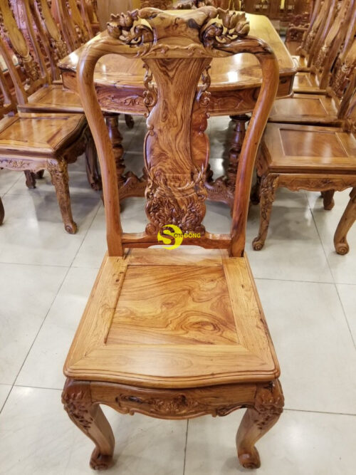 Ghế ăn truyền thống gỗ cẩm lai chạm đào