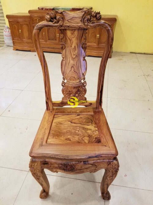 Ghế ăn truyền thống gỗ cẩm lai chạm đào