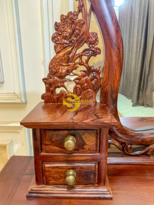 Bàn phấn cẩm lai chạm hoa hồng-BP45 - Hình ảnh 6