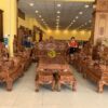 Bộ bàn ghế rồng đỉnh tay 15 liền khối 12 món hàng VIP - BBG486