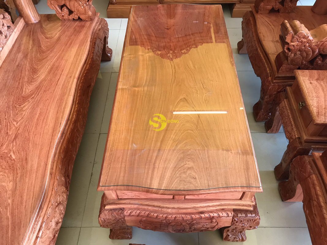 Bộ bàn ghế chạm rồng bát tiên gỗ hương đá tay 12, 6 món BBG636 (Ảnh 5)