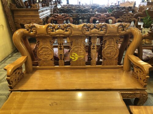 Bộ gõ đỏ đào tay rồng 6 món tay 12 mặt 3 phân VIP - BBG654 - Hình ảnh 6
