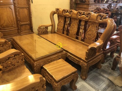 Bộ gõ đỏ đào tay rồng 6 món tay 12 mặt 3 phân VIP - BBG654 - Hình ảnh 2