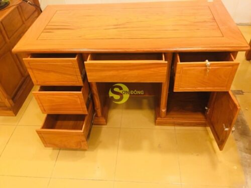 Bàn làm việc gỗ đỏ 1,2m BLV120 - Hình ảnh 2