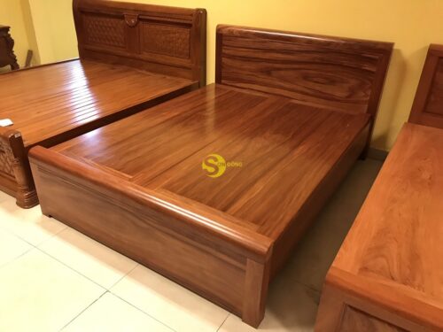 Giường ngủ cẩm lai trơn giá rẻ1m6 GCL001 - Ảnh 7