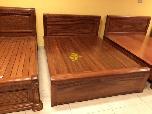 Giường ngủ cẩm lai trơn giá rẻ1m6 GCL001 - Ảnh 3