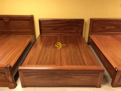 Giường ngủ cẩm lai trơn giá rẻ1m6 GCL001 - Ảnh 2