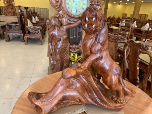 Mãnh hổ gỗ hương cao 75cm x ngang 85cm HH04 - Ảnh 3